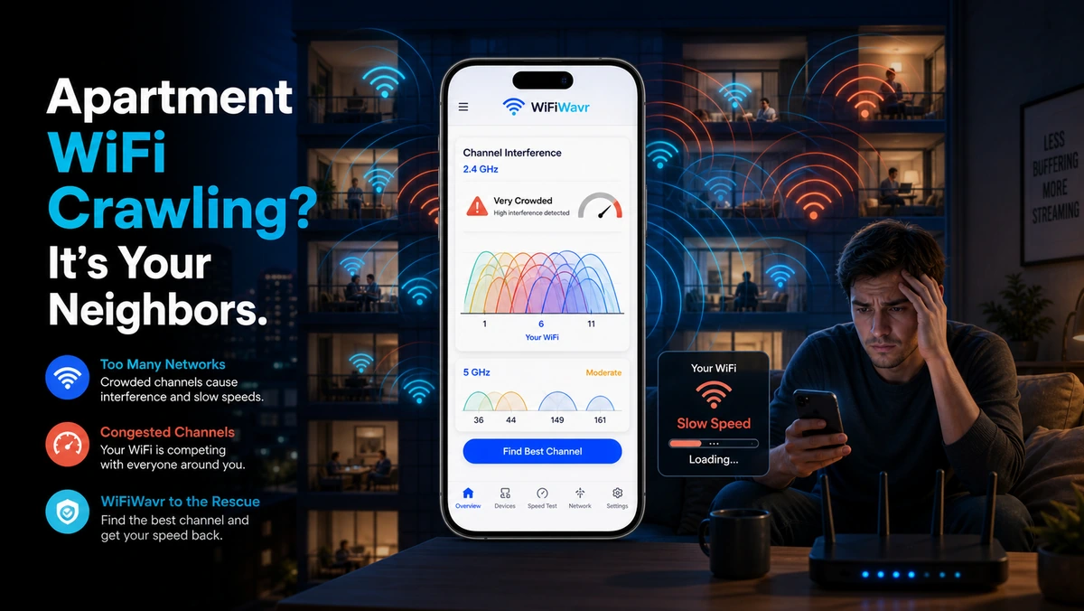 WiFi interference from many neighboring networks in an apartment