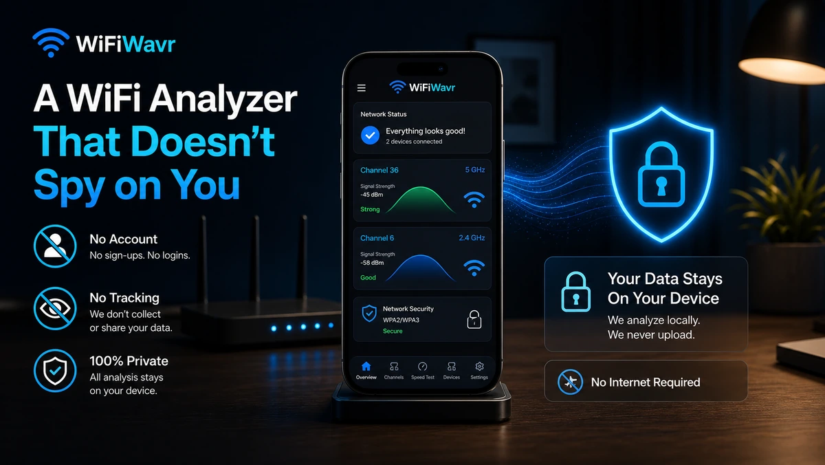 A private WiFi analyzer that runs on your phone with no account