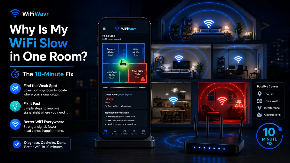 Diagnosing why WiFi is slow in only one room of the house