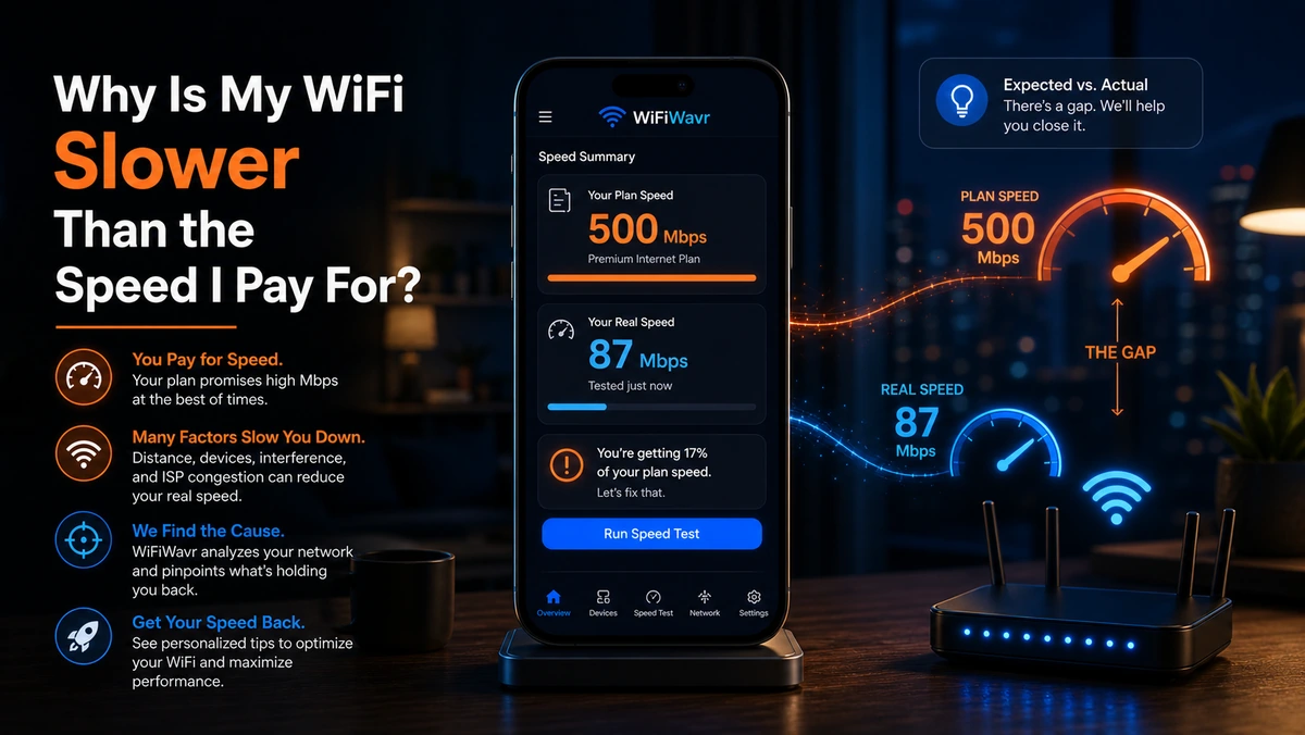 Comparing real WiFi speed against the internet plan you pay for